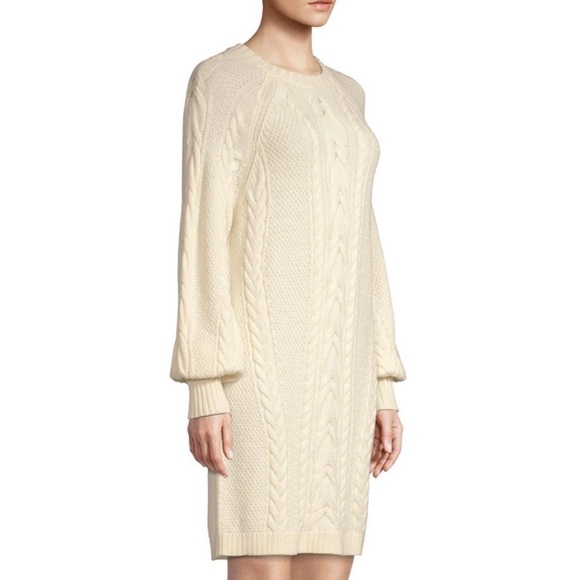 Polo Ralph Lauren Cable-Knit Sweater Dress Size Medium Crème - Picture 6 of 6